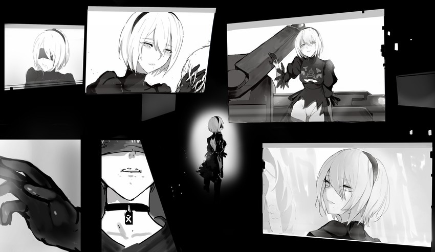 2b and 9s (nier and 1 more) drawn by walzrj