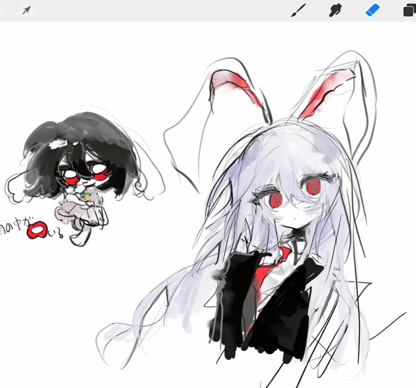 reisen udongein inaba and inaba tewi (touhou) drawn by akama_chlorine