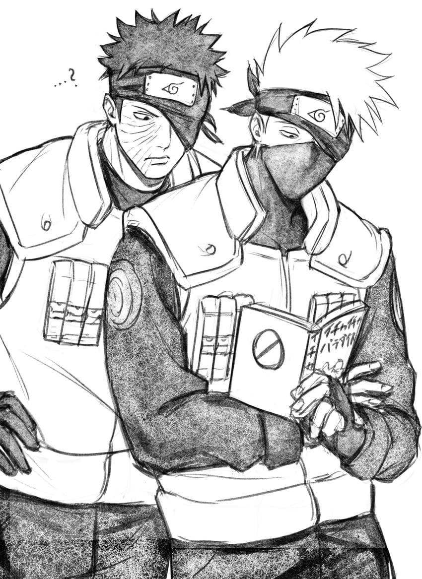 hatake kakashi and uchiha obito (naruto and 1 more) drawn by takoyakgk