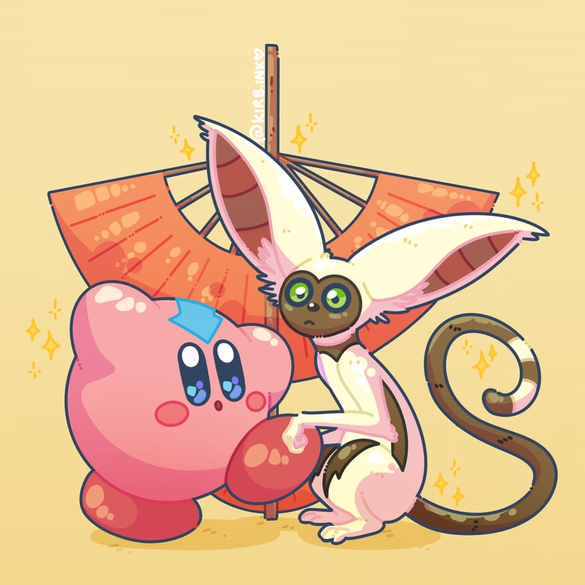 kirby, aang, and momo (kirby and 2 more) drawn by aimaay
