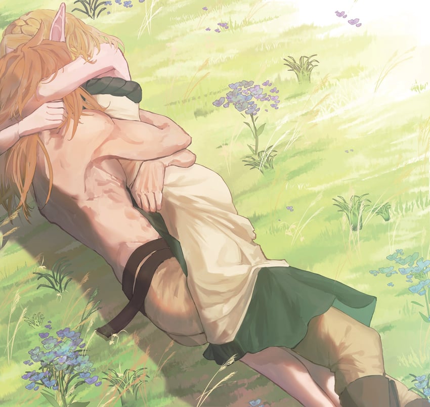 link and princess zelda (the legend of zelda and 1 more) drawn by frost_mourne