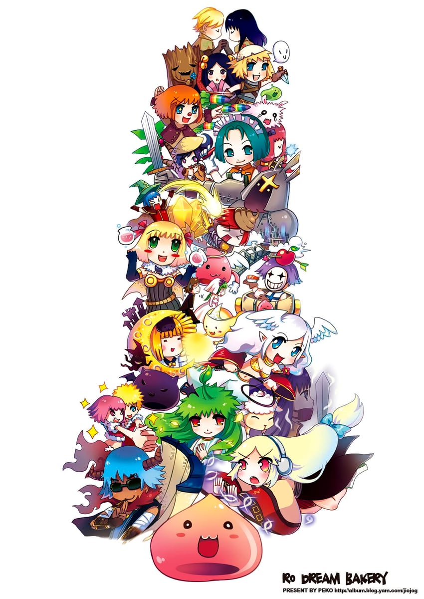 high priest, poring, alchemist, mage, assassin, and 24 more (ragnarok online) drawn by pekojio