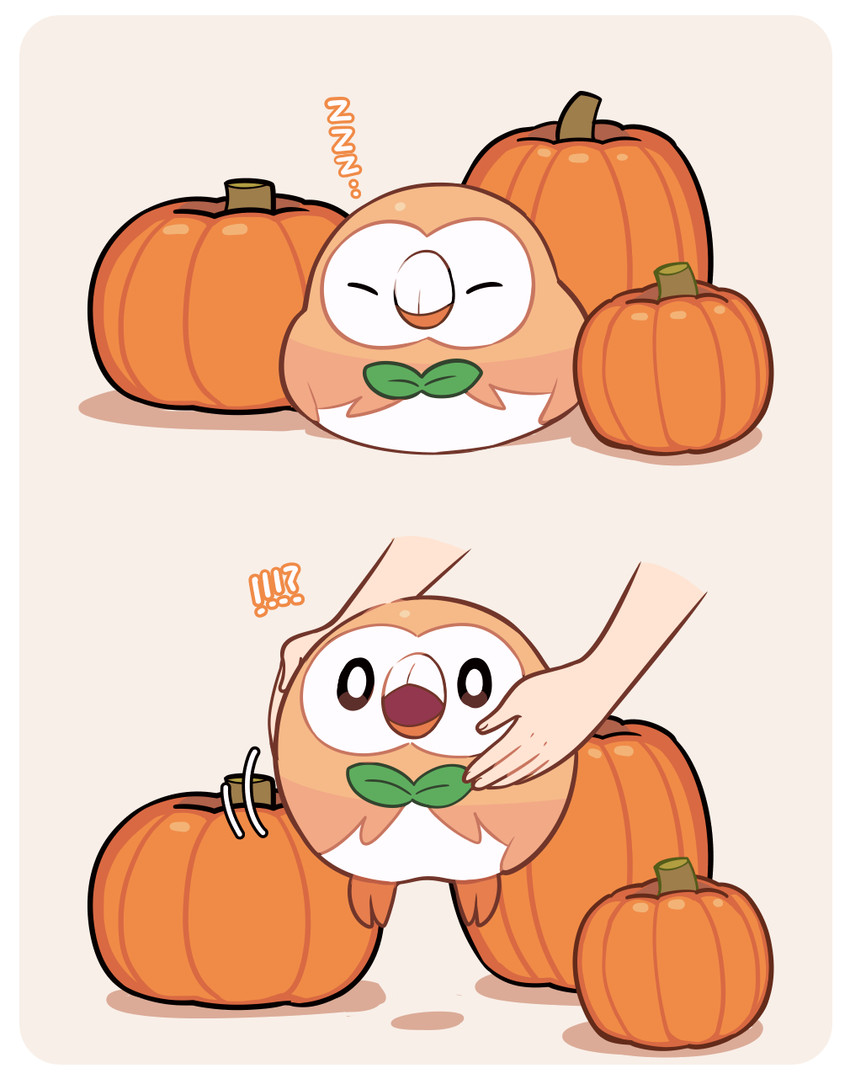 rowlet (pokemon and 1 more) drawn by ikuchi_osutega