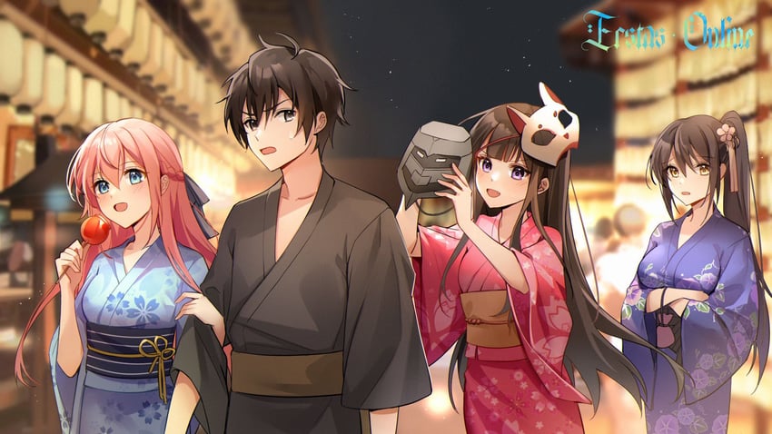 doumeguri kakeru, aikawa shuuko, asagiri ririko, and shizukuishi non (ecstas online)