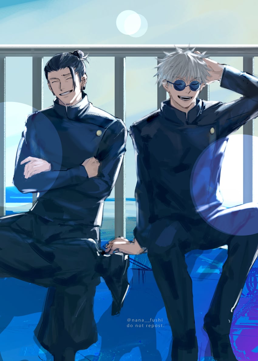 gojou satoru and getou suguru (jujutsu kaisen) drawn by nana_fushi