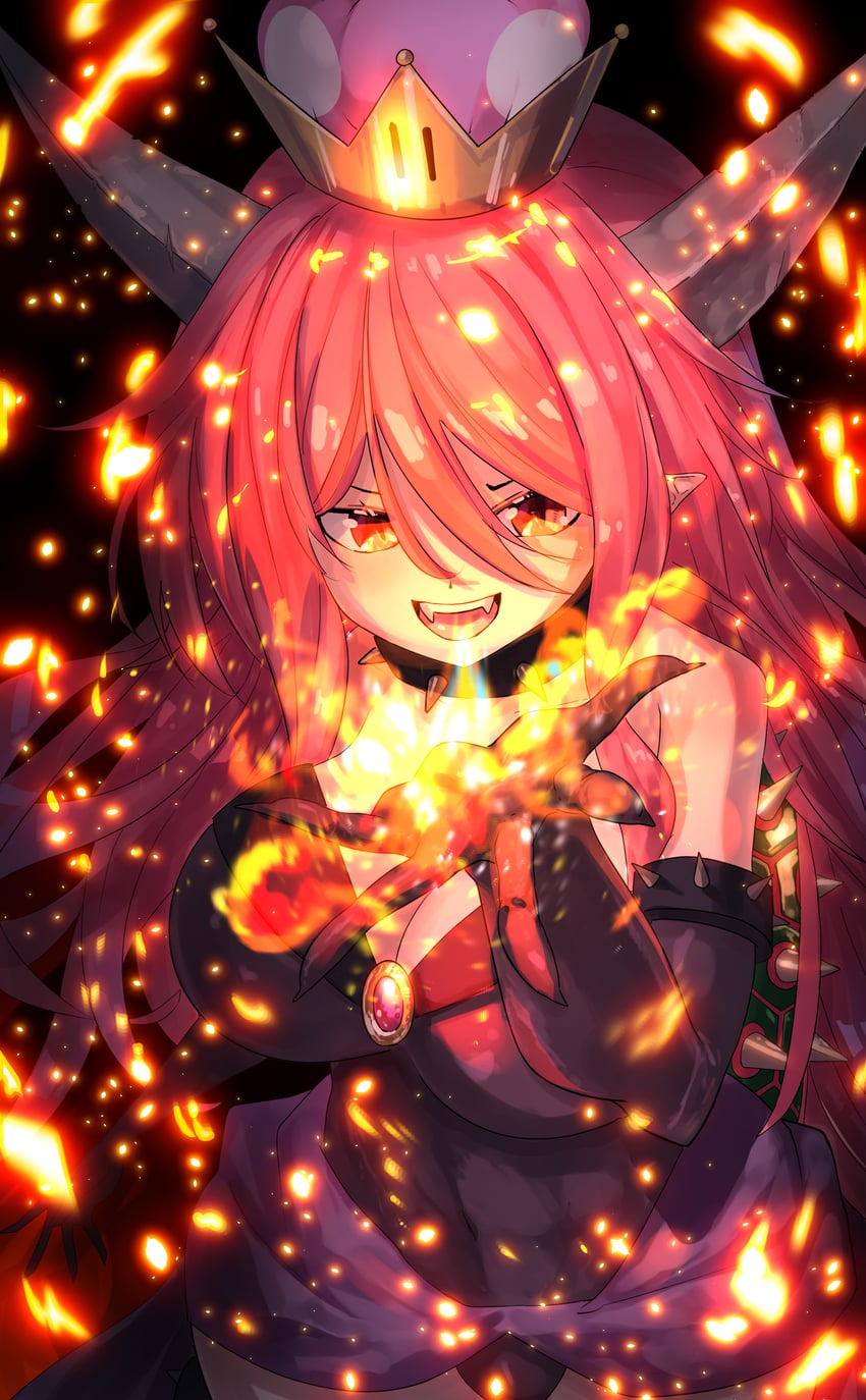 ibaraki kasen, bowsette, and ibaraki douji (touhou and 2 more) drawn by sunnysideup