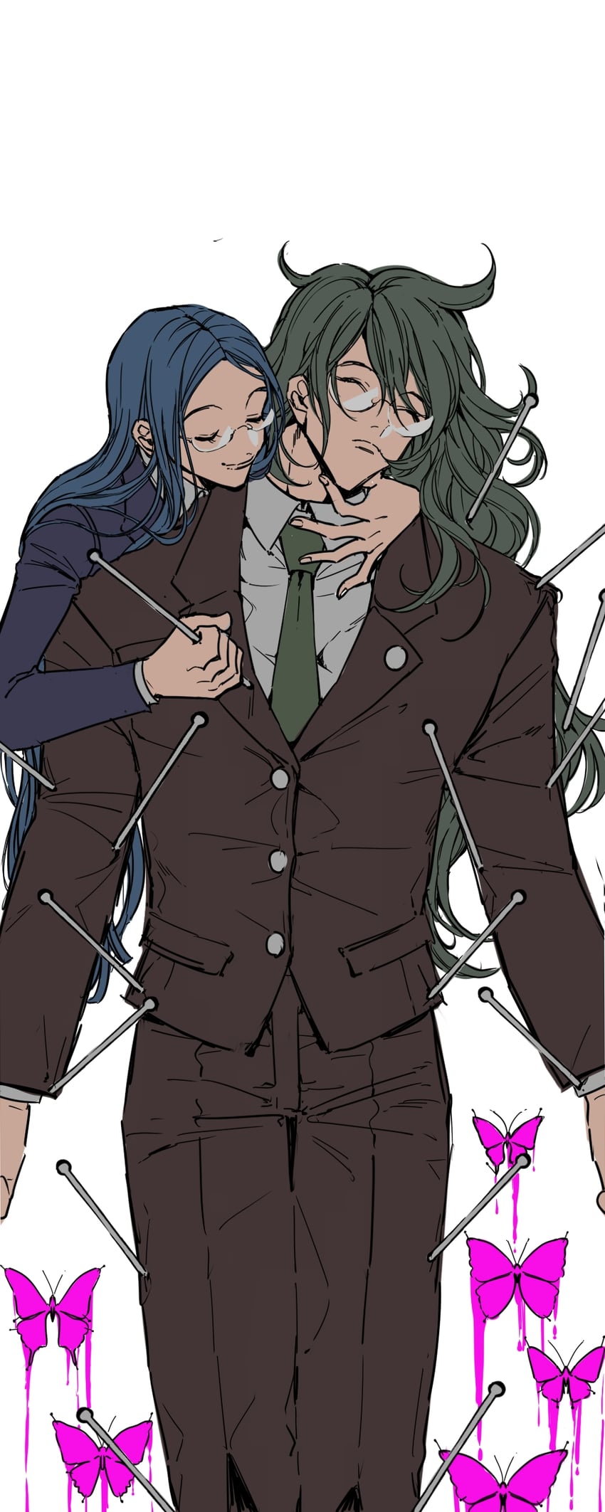 shirogane tsumugi and gokuhara gonta (danganronpa and 1 more) drawn by usukuchi_(hagi)