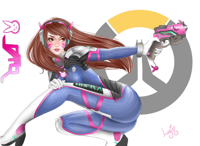 d.va (overwatch and 1 more) drawn by layinart