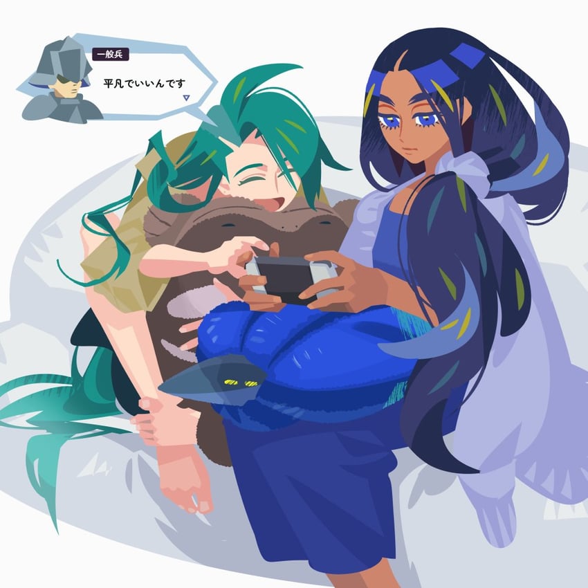 rika, geeta, clodsire, and glimmora (pokemon and 1 more) drawn by logi_bunbukucha
