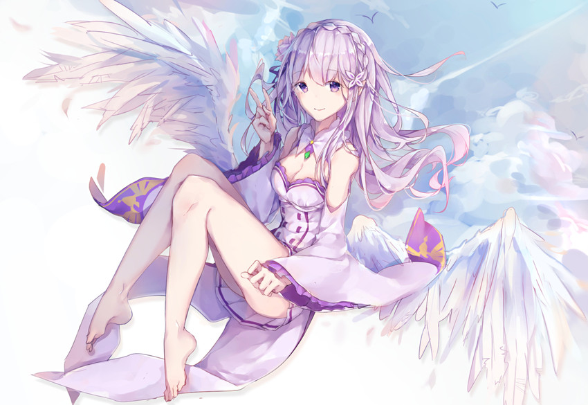 emilia (re:zero kara hajimeru isekai seikatsu) drawn by yeej_chan