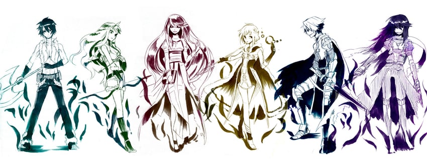 high priest, high wizard, assassin cross, lord knight, sniper, and 7 more (ragnarok online) drawn by swan_(doesu)