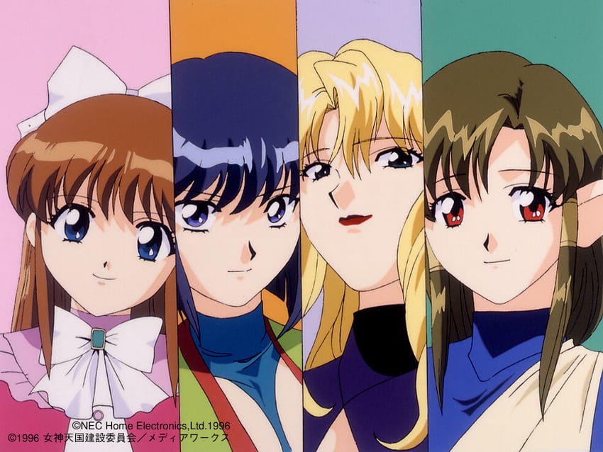 anjela, maharaja, rouge, and pastel (megami paradise) drawn by yamauchi_noriyasu