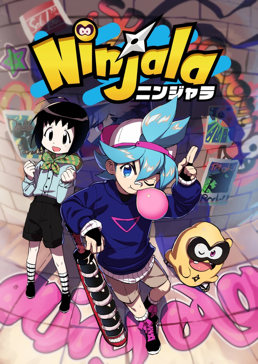gumchi, kappei, tomoya, and fuma (ninjala and 2 more) drawn by kushabiria