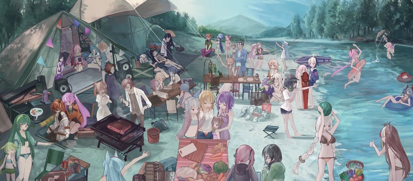 yuzuki yukari, adachi rei, kizuna akari, touhoku kiritan, ia, and 40 more (vocaloid and 13 more) drawn by microa
