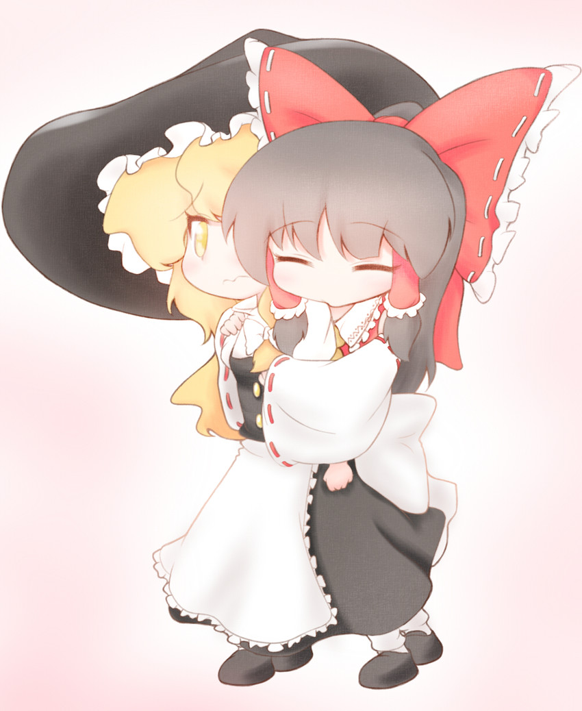 hakurei reimu and kirisame marisa (touhou) drawn by casket_of_star