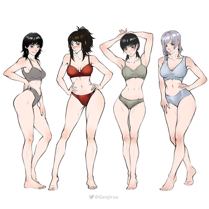 mitaka asa, fami, mifune fumiko, and tendou michiko (chainsaw man) drawn by genjiruu