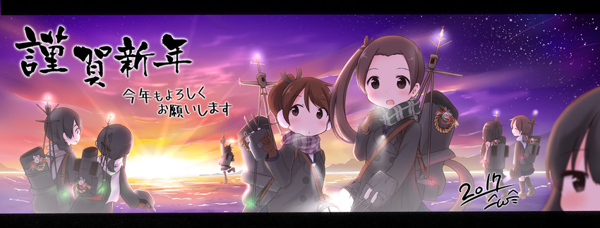 fubuki, hatsuyuki, shikinami, miyuki, shirayuki, and 3 more (kantai collection) drawn by tobi_(nekomata_homara)