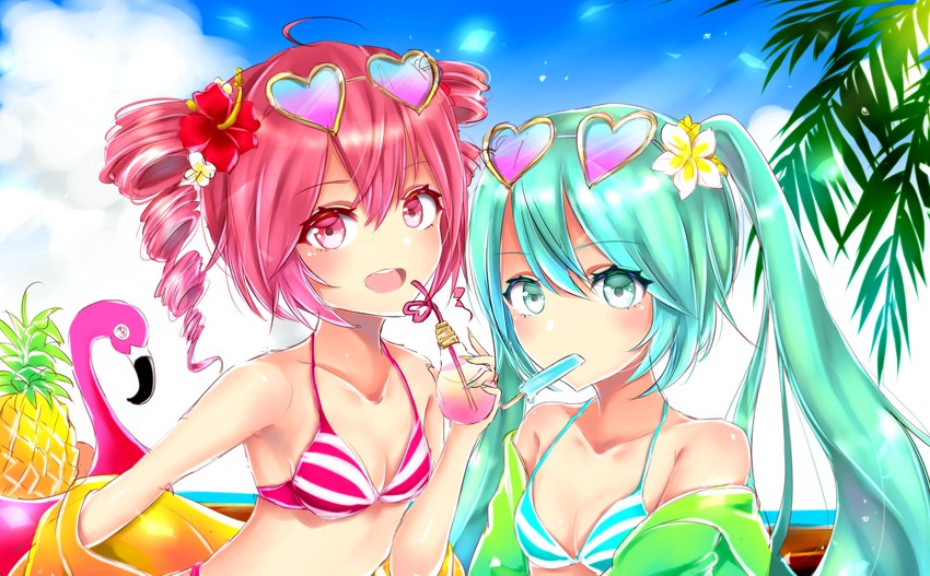 hatsune miku and kasane teto (vocaloid and 1 more) drawn by xaruex