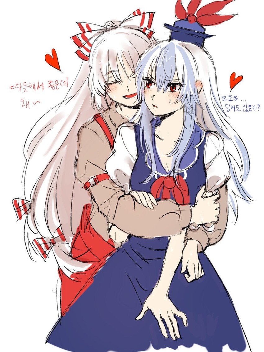 fujiwara no mokou and kamishirasawa keine (touhou) drawn by kuya_(hey36253625)