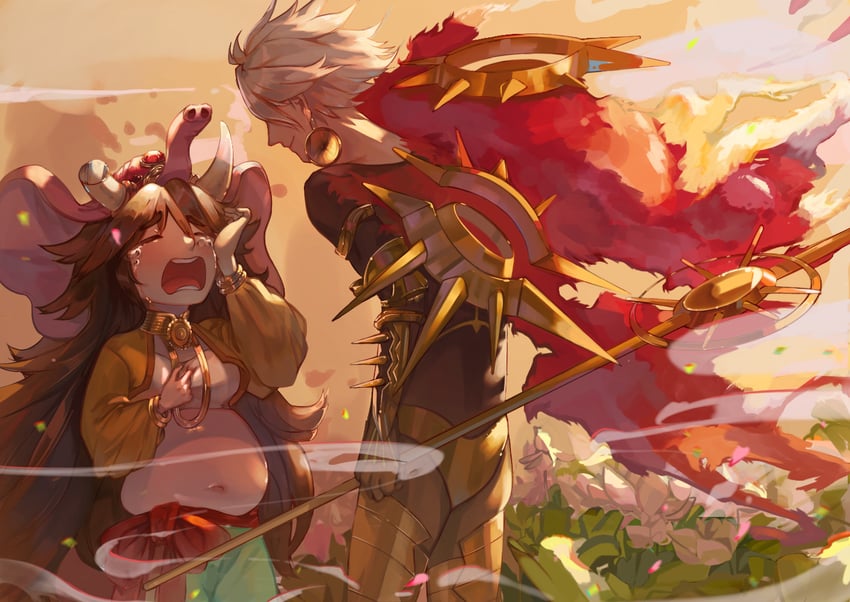 karna, jinako carigiri, and ganesha (fate and 1 more) drawn by notiu