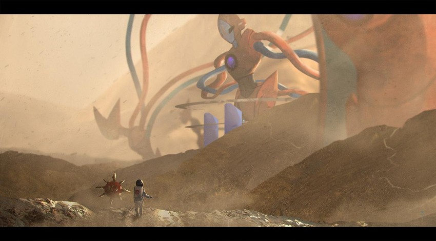 deoxys and solrock (pokemon and 1 more) drawn by otsumami_(bu-bu-heaven)