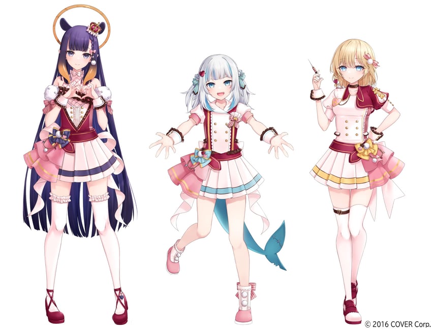 gawr gura, ninomae ina'nis, and watson amelia (hololive and 1 more) drawn by hane_yuki