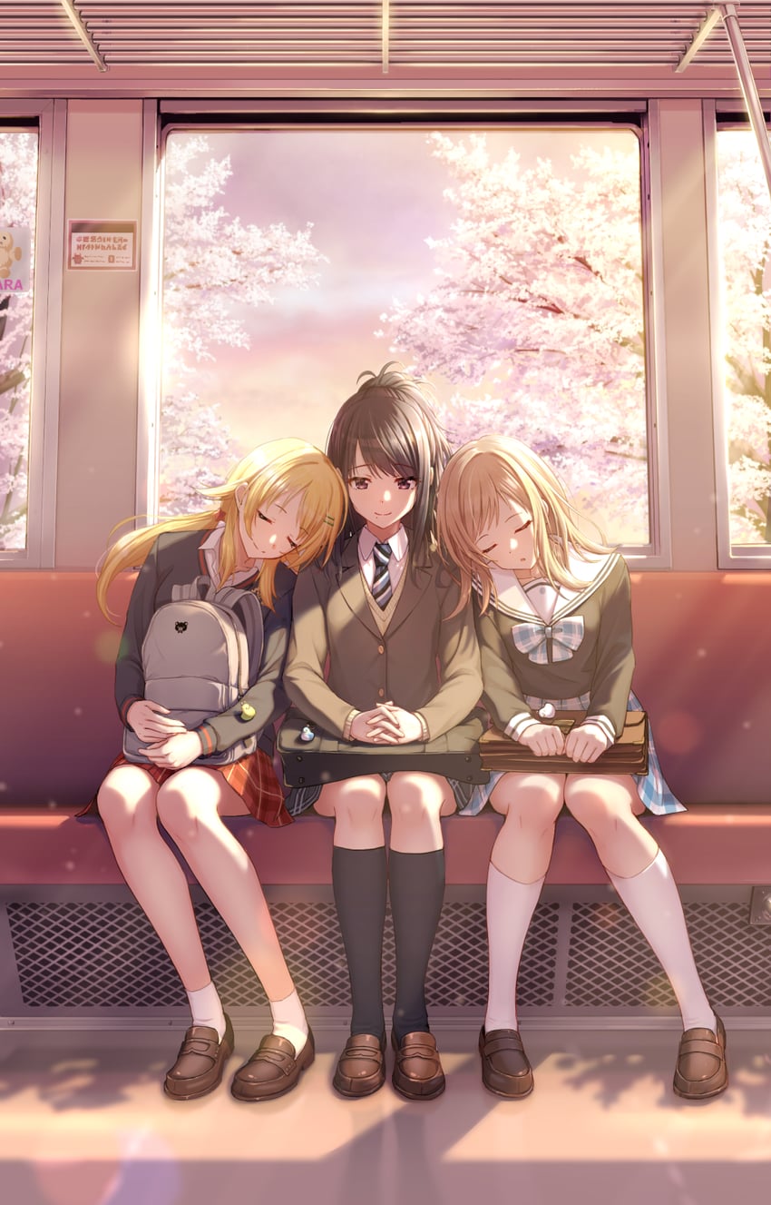 hachimiya meguru, sakuragi mano, and kazano hiori (idolmaster and 1 more) drawn by macha0331