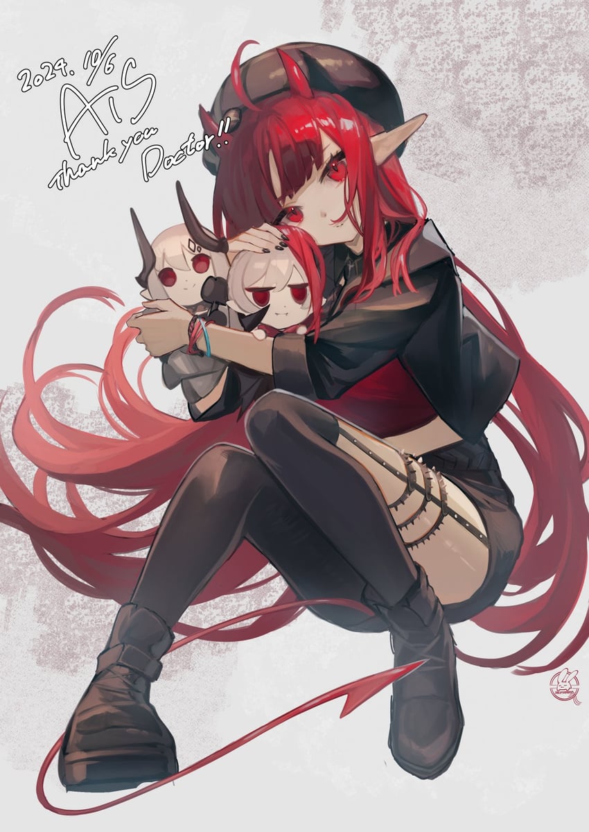 mudrock, warfarin, and vigna (arknights and 1 more) drawn by hemorina