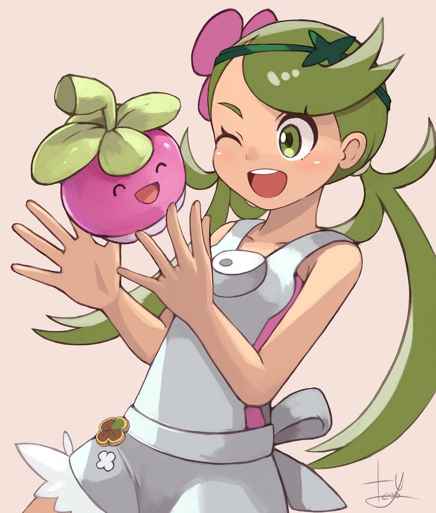mallow (pokemon and 1 more) drawn by tesshii_(riza4828)