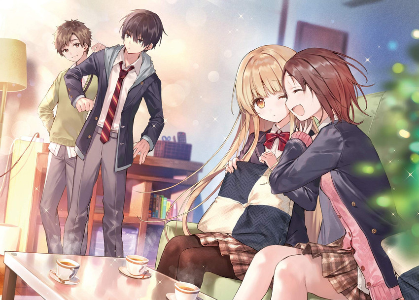 shiina mahiru, fujimiya amane, akazawa itsuki, and shirakawa chitose (otonari no tenshi-sama ni itsu no mani ka dame ningen ni sarete ita ken) drawn by hanekoto