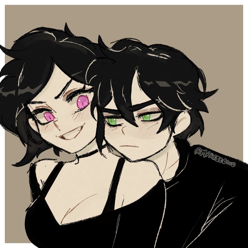 ashley graves and andrew graves (the coffin of andy and leyley) drawn by marcieowo
