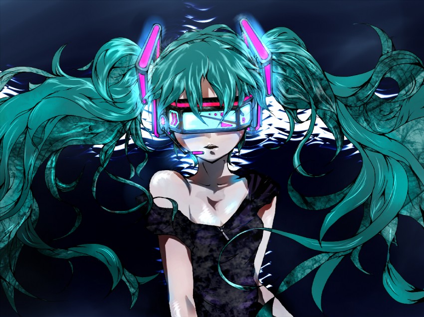 hatsune miku (vocaloid and 1 more) drawn by maclo