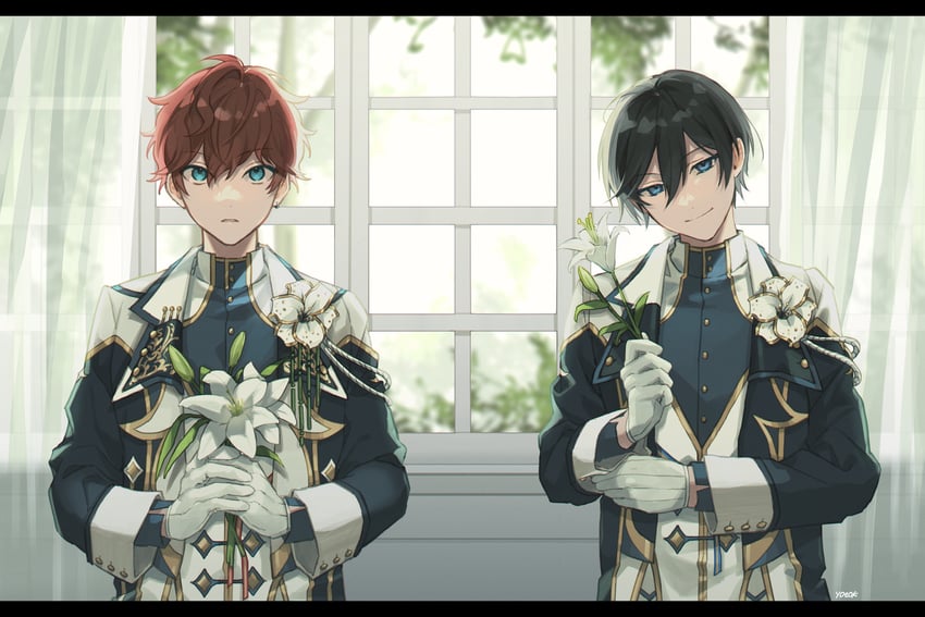 amagi hiiro and hidaka hokuto (ensemble stars!) drawn by y0e0k