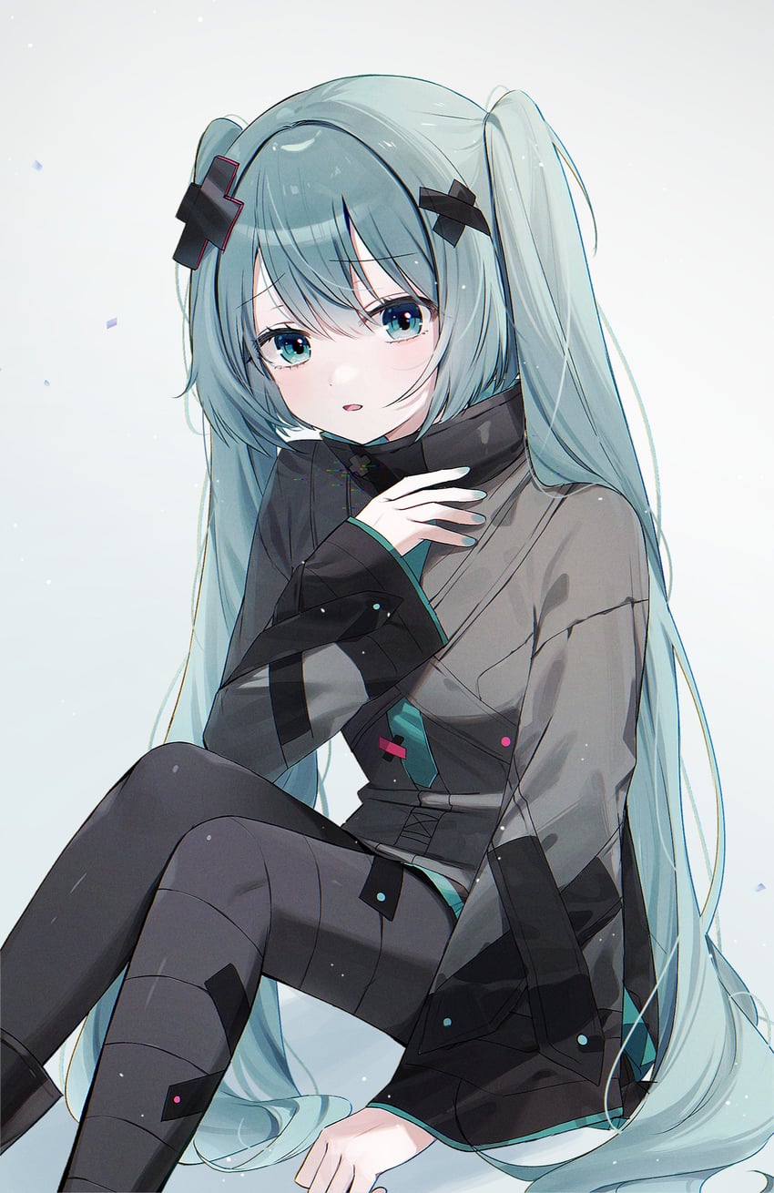 hatsune miku and batsu miku (vocaloid and 2 more) drawn by nare_(17_junana)