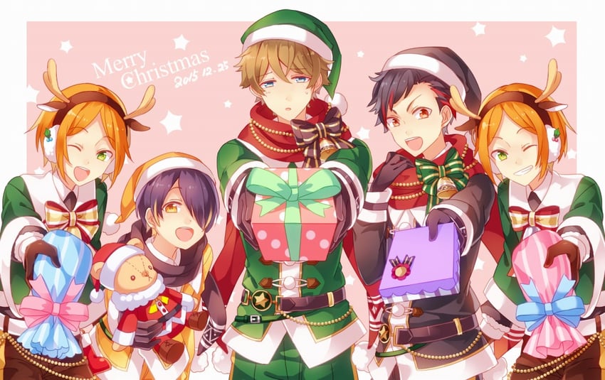 sengoku shinobu, takamine midori, aoi hinata, aoi yuta, and nagumo tetora (ensemble stars!) drawn by kina_(446964)
