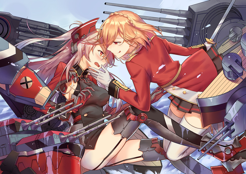 prinz eugen and prince of wales (azur lane) drawn by fei_luo_mao