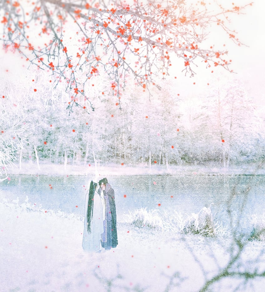 chu wanning and mo ran (erha he ta de bai mao shizun) drawn by bellta_(kimbellta)