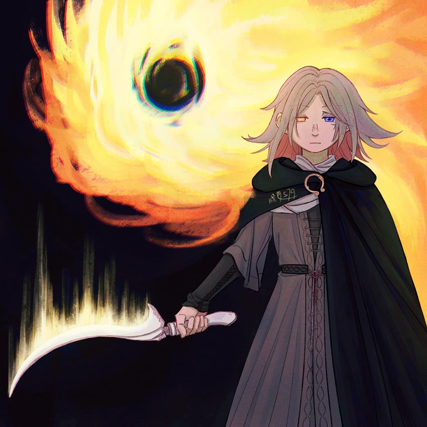 melina and lord of the frenzied flame (elden ring) drawn by user_aphe2882