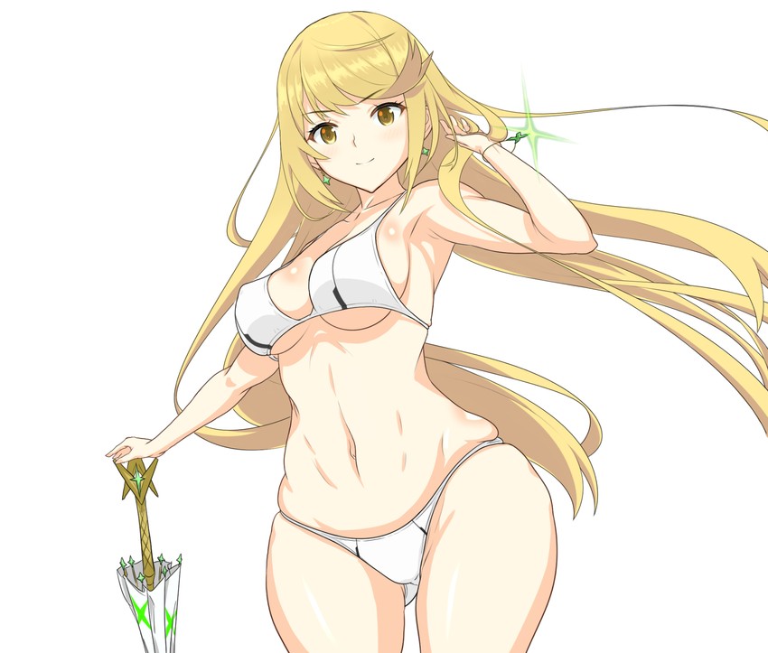 mythra (xenoblade chronicles and 1 more) drawn by dollinger