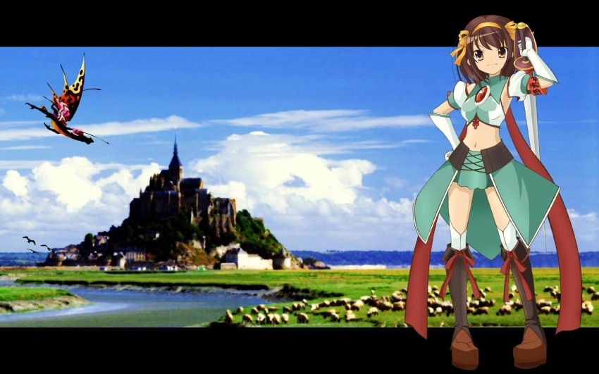 suzumiya haruhi and superheroine haruhi (suzumiya haruhi no yuuutsu and 1 more)