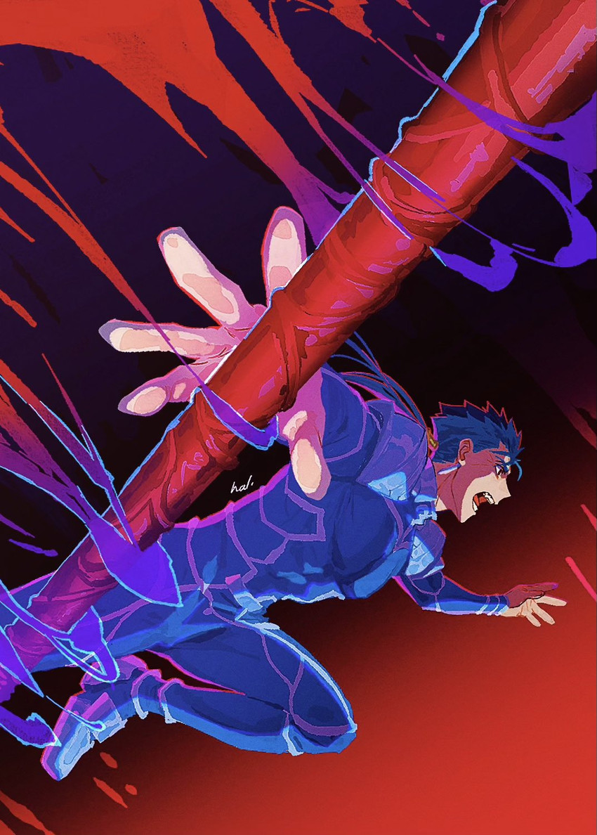 cu chulainn (fate and 1 more) drawn by hal_(haaaalhal)