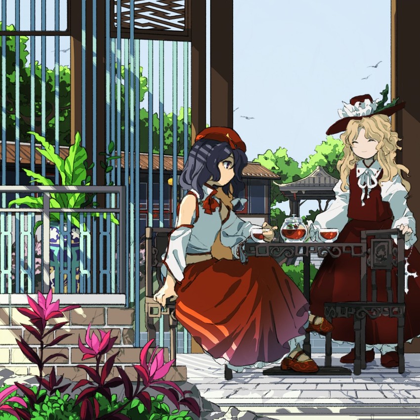 jacket girl and label girl (touhou and 1 more) drawn by kaigen_1025