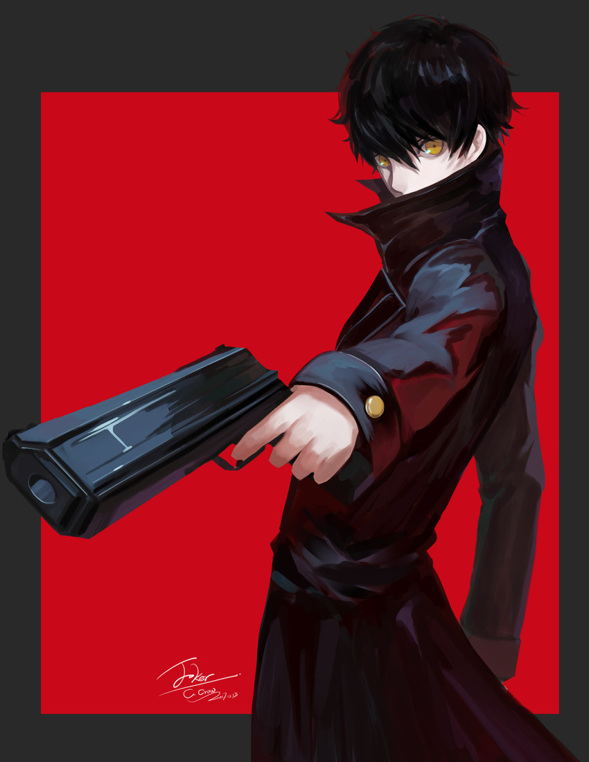 amamiya ren and joker (persona and 1 more) drawn by xq