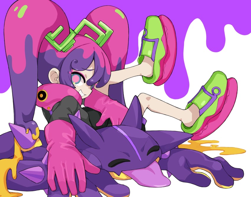 hatsune miku, toxtricity, and poison miku (pokemon and 2 more) drawn by agata_(yfw1110)