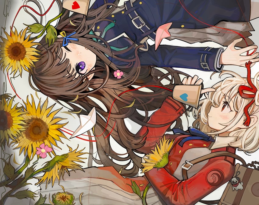 nishikigi chisato and inoue takina (lycoris recoil) drawn by llllwewewe