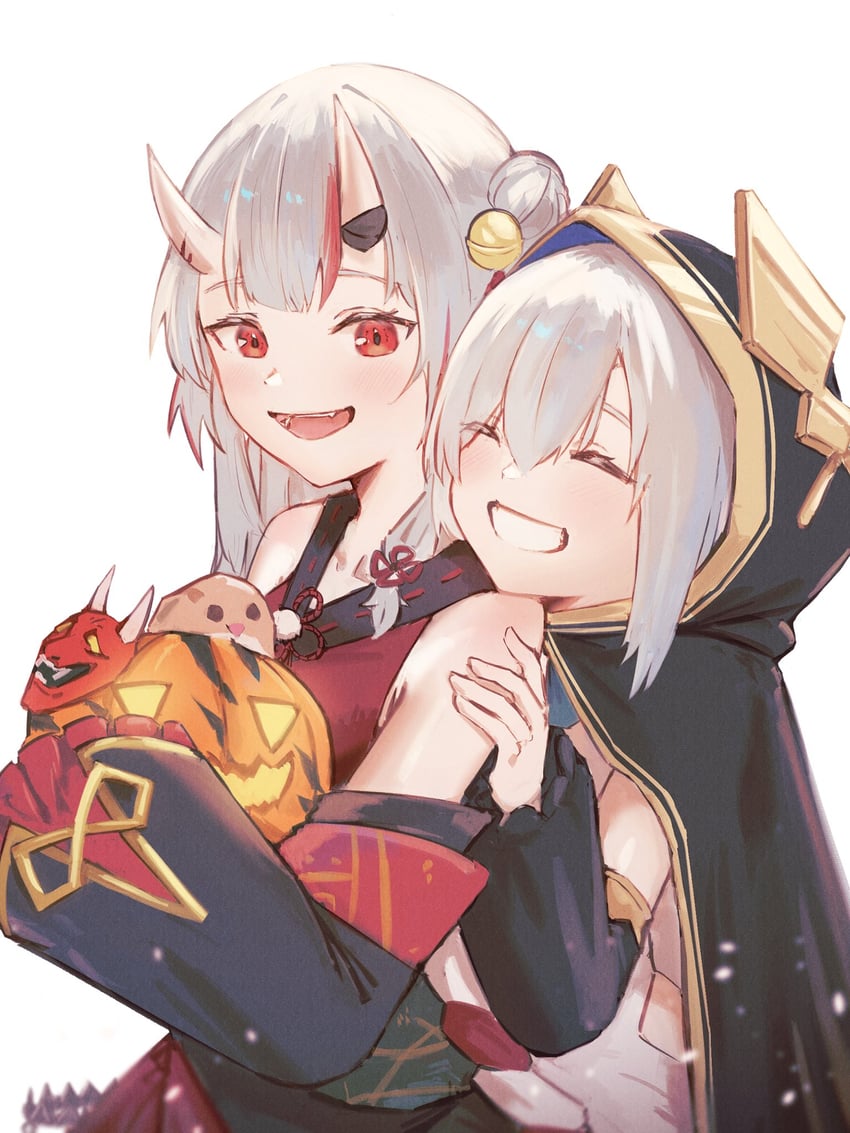 nakiri ayame and ars almal (hololive and 1 more) drawn by tsubu_(kappunioyu562)