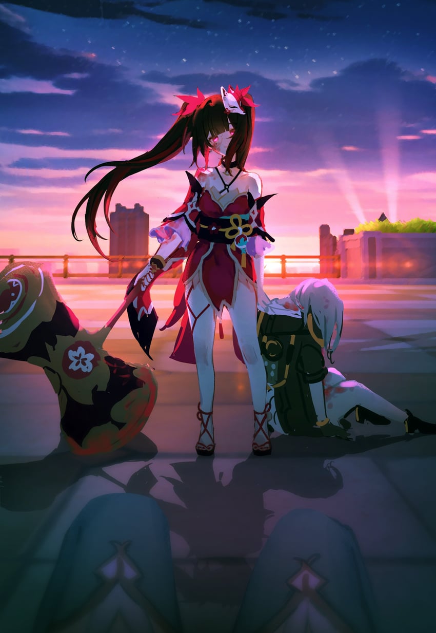 trailblazer, firefly, stelle, and sparkle (honkai and 1 more) drawn by li_nauu