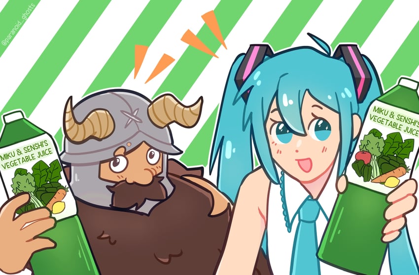 hatsune miku and senshi (vocaloid and 2 more) drawn by paranoid_ghosts