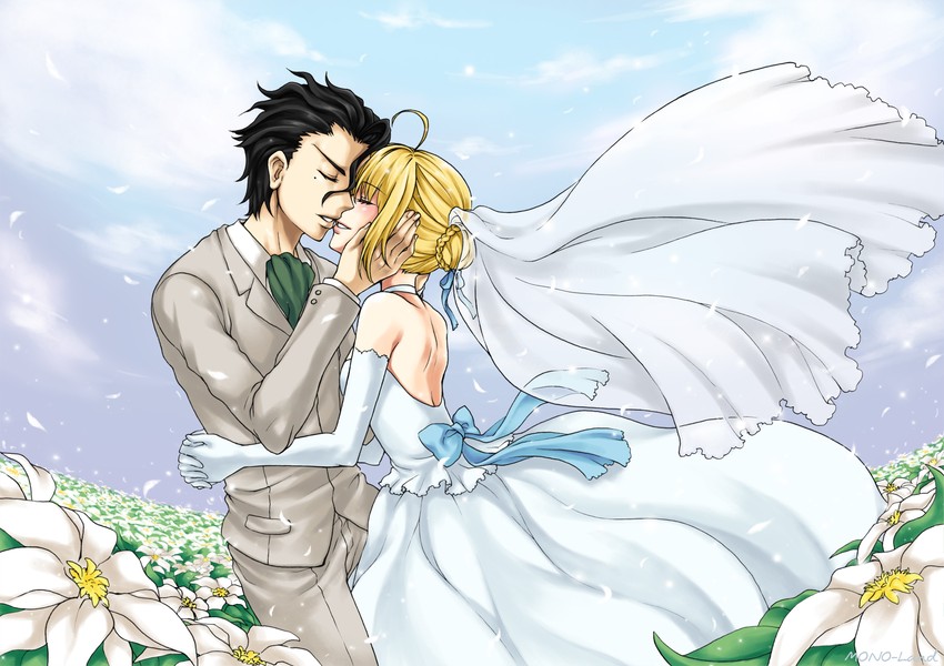 artoria pendragon, saber, and diarmuid ua duibhne (fate and 1 more) drawn by mono_land