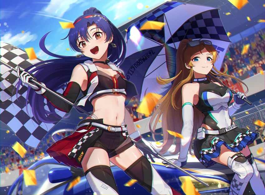 kisaragi chihaya and shinomiya karen (idolmaster and 2 more) drawn by kamille_(vcx68)